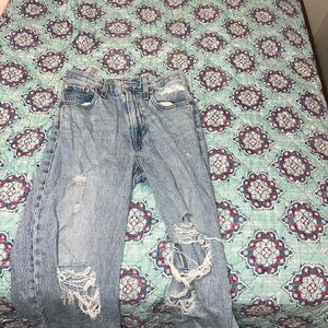 Levi's Light Blue Ripped Flare Jeans